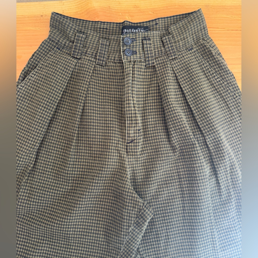 Vintage Checkered Cotton Trousers
